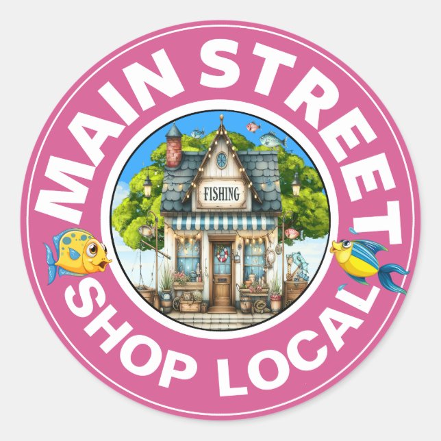 Adesivo Redondo COMPRAR Compro de pesca LOCAL (Frente)