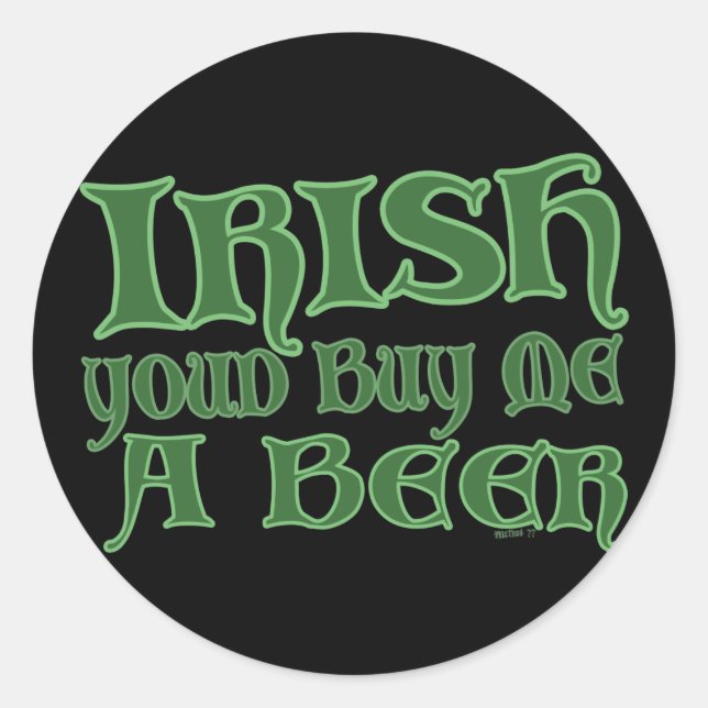 Adesivo Redondo Comprar irlandês "Beer Stickers (Frente)