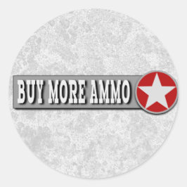 Adesivo Redondo Comprar Mais Ammo Funny segundo Emenda