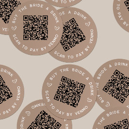 Adesivo Redondo Comprar o código QR da Festa de solteira de uma be
