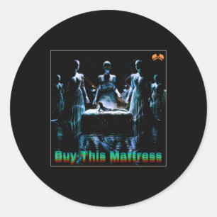 Adesivo Redondo Comprar This Mattress Album Cobrir Sticker