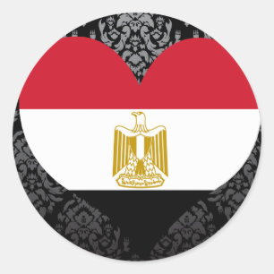 Adesivo Redondo Compre a bandeira de Egipto