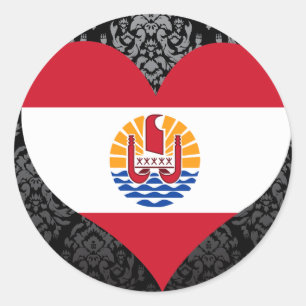 Adesivo Redondo Compre a bandeira de Polinésia francesa