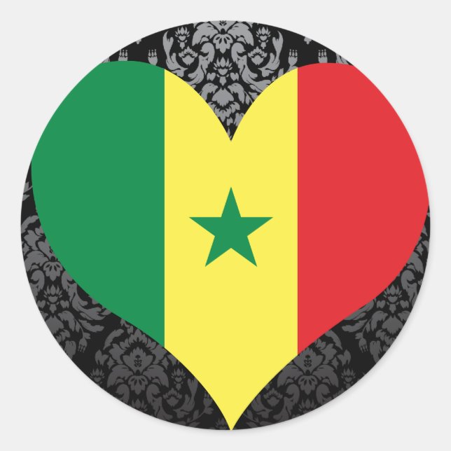 Adesivo Redondo Compre a bandeira de Senegal (Frente)