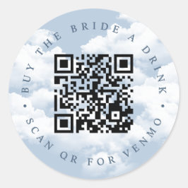Adesivo Redondo Compre A Noiva Uma Bebida "Na Nuvem Nove" Despedid