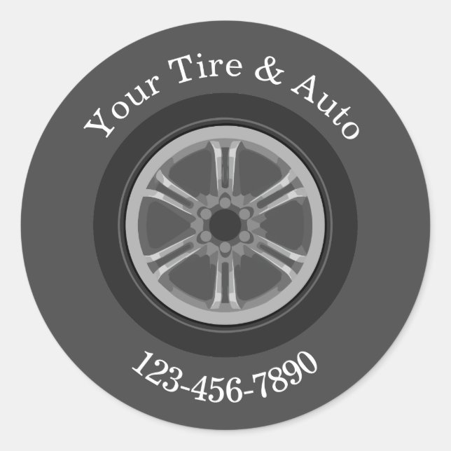 Adesivo Redondo Compro Automotive Tire And Repair (Frente)