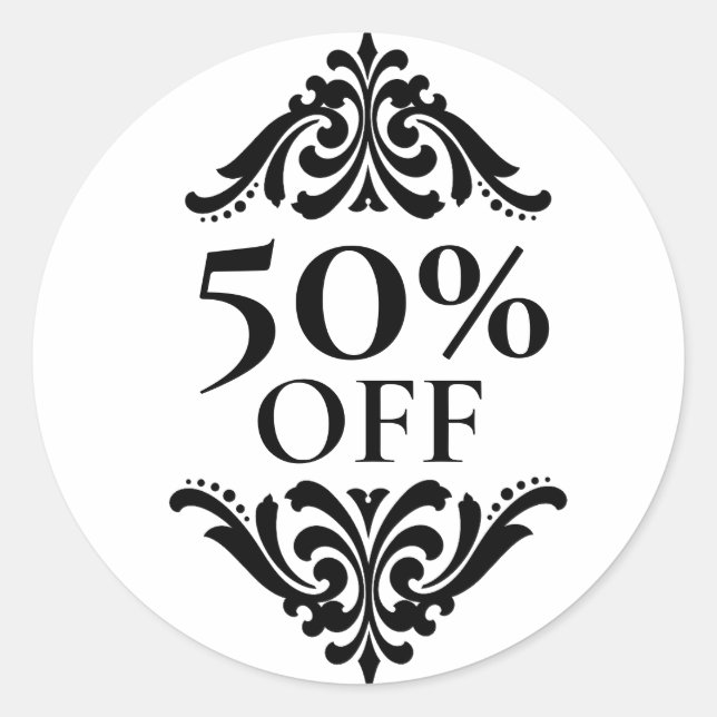 Adesivo Redondo Compro Boutique Percentual de Negócios dos Rótulos (Frente)