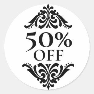 Adesivo Redondo Compro Boutique Percentual de Negócios dos Rótulos