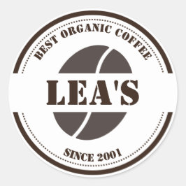 Adesivo Redondo Compro Café Logotipo Moderno do Café