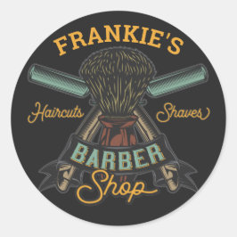 Adesivo Redondo Compro de Barber Personalizado Barras de Margens d