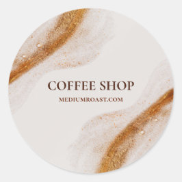 Adesivo Redondo Compro de café mínimo simples