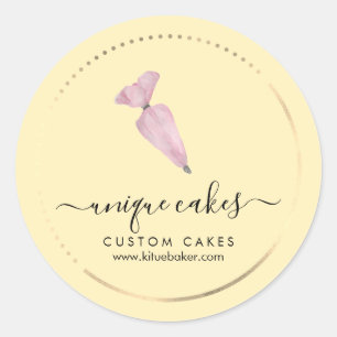 Adesivo Redondo Compro de pastelaria de pasta mole amarela