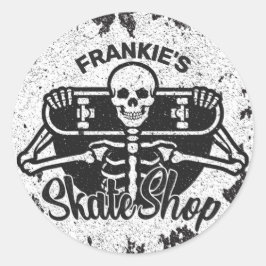 Adesivo Redondo Compro de Skate de skull Skateboard do ADD persona