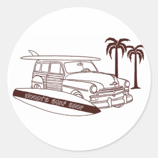 Adesivo Redondo Compro de Surf de Woody