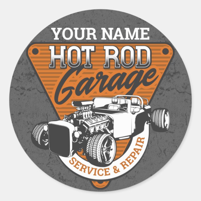 Adesivo Redondo Compro Personalizado de Reparo do Roadster de Gara (Frente)