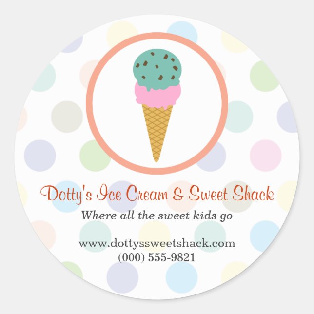 Adesivo Redondo Compro sorvete (Frente)