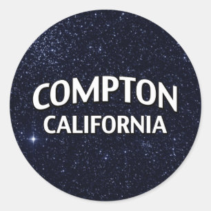 Adesivo Redondo Compton Califórnia