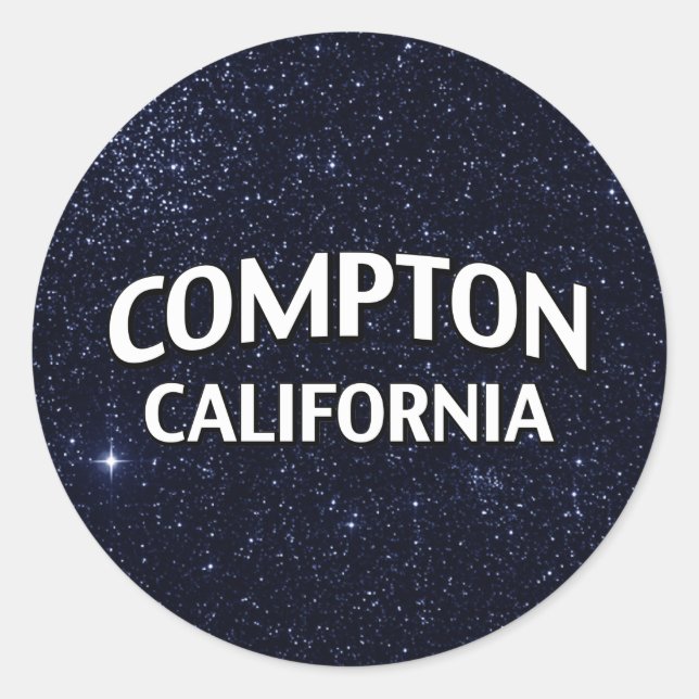 Adesivo Redondo Compton California (Frente)