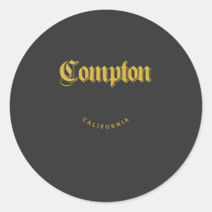 Adesivo Redondo Compton California Dourado