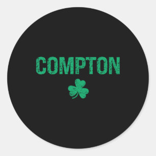 Adesivo Redondo Compton Irish Shamrock Dia de São Patrício 