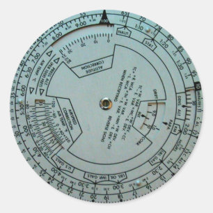 Adesivo Redondo Computador de navegação da aviação