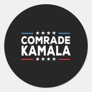 Adesivo Redondo Comrade Kamala Anti Kamala Harris