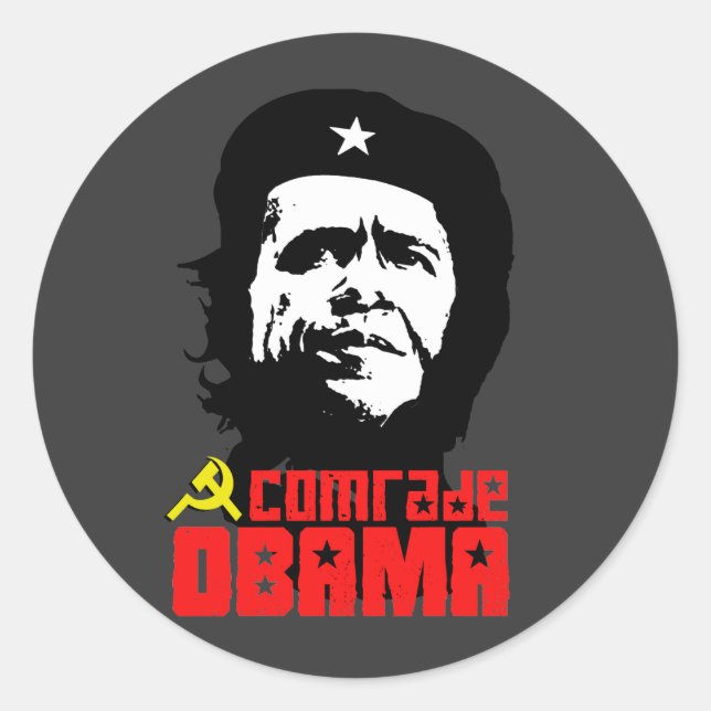 Adesivo Redondo Comrade Obama (Frente)
