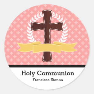 Adesivo Redondo Comunhão santamente