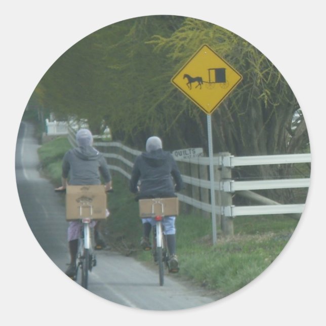 Adesivo Redondo Comunidade Amish (Frente)