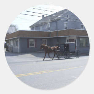 Adesivo Redondo Comunidade Amish