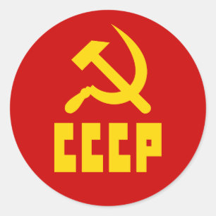 Adesivo Redondo Comunista CCCP Russo Hammer e Fingência