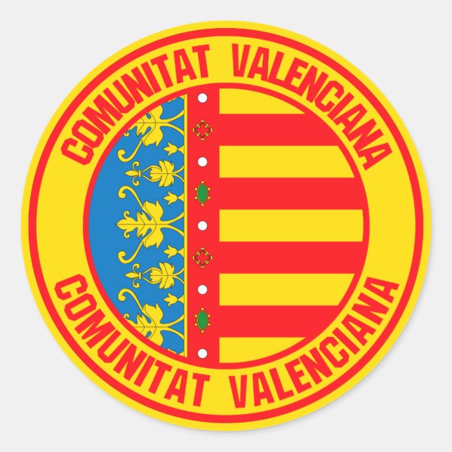 Adesivo Redondo Comunitat Valenciana Round Emblem (Frente)