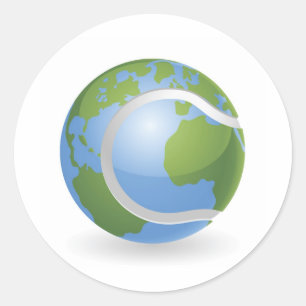 Adesivo Redondo Conceito mundial de tênis