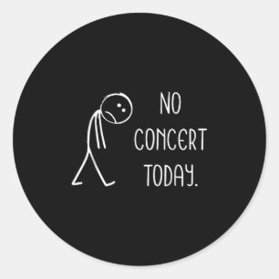 Adesivo Redondo Concerto engraçado hoje não triste Stickman música