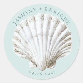Adesivo Redondo Concha do Mar | Casamento na Praia