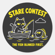 Concurso de Olhares Gato de Pesca Engraçado Amarel