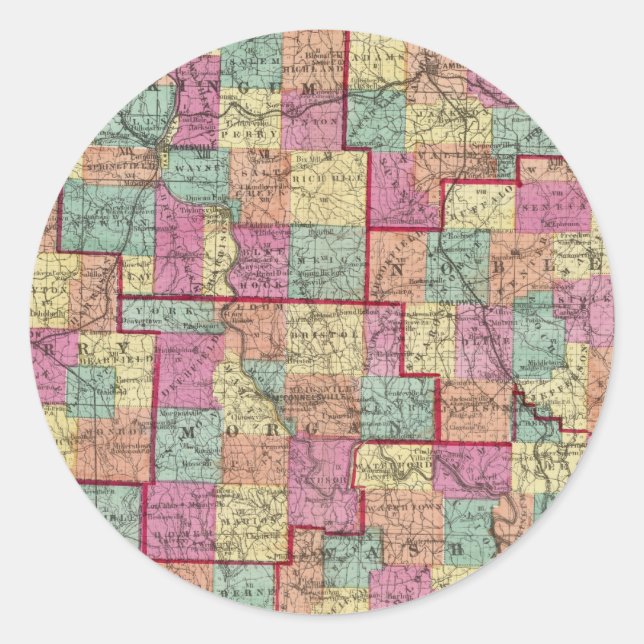 Adesivo Redondo condados de Ohio (Frente)