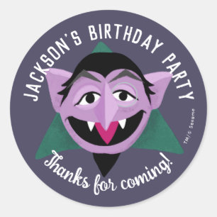 Adesivo Redondo Conde von Count Face Birthday