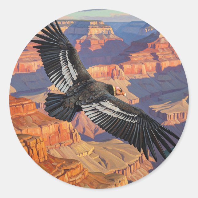 Adesivo Redondo Condor no Parque Nacional do Grand Canyon (Frente)