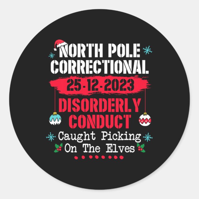 Adesivo Redondo Conduta correcional do Polo Norte Capturada (Frente)