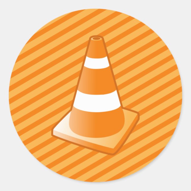 Adesivo Redondo Cone de Segurança de Tráfego (Frente)