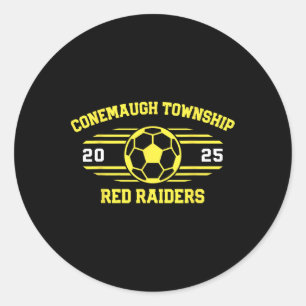Adesivo Redondo Conemaugh Township Red Raiders Futebol Byll 2025