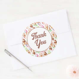 Adesivo Redondo Cones de Sorvete deliciosos