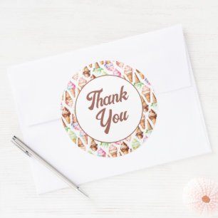 Adesivo Redondo Cones de Sorvete deliciosos