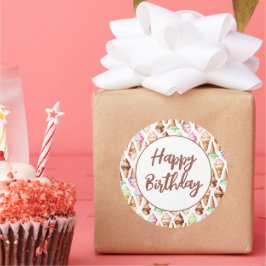 Adesivo Redondo Cones de Sorvete deliciosos