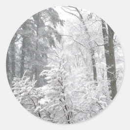Adesivo Redondo Confecções na neve.