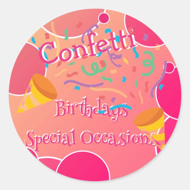 Adesivo Redondo Confetti Birthdays & Special Occastion Sticker (Frente)