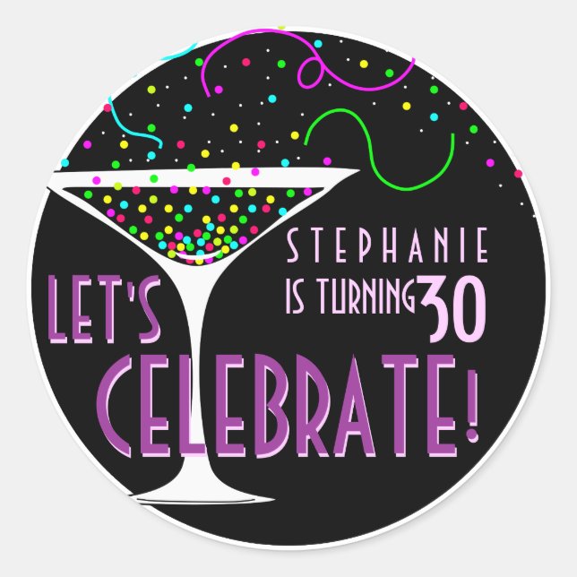 Adesivo Redondo Confetti Cocktail Alicker (Frente)