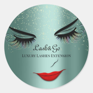 Adesivo Redondo Confetti de Teal do Produto de Lashes do Artista d