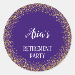 Adesivo Redondo Confetti Dourado em selos de envelopes de partido 